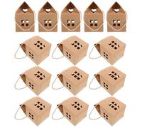 WOONEKY 50 Boîtes à Dragées en Carton Kraft Forme Maison, Petites Boîtes Présents pour Biscuits et Bonbons, Lot de 50 Pièces pour Mariage, Fête et Décoration DIY