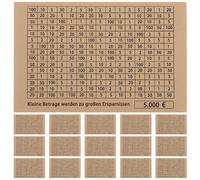 WOONEKY 50 Feuilles D'Autocollants Pour Plan D'Épargne Tableau D'Épargne Tirelire Suivi Financier Tirelire Autocollants Pour Compte À Main Fournitures Pour Défi D'Épargne