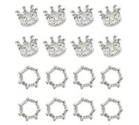WOONEKY 50 pièces Breloques Alliage Mini Couronne Ornement DIY Bijoux et Créatif Charms Fantaisie pour Bracelets Colliers Finition Argentée Brillante Fabrication Bijoux Personnalisée