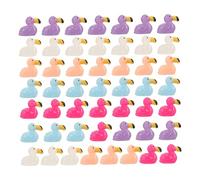 WOONEKY 50 pièces Lot de Figurines Miniatures Flamants Roses Colorés pour Décoration DIY Micro Paysage Ornements de Bureau et Maison Sculpture Fine et Détails Soignés Blanc Orange Bleu