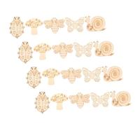 WOONEKY 50 Pièces Mini Figurines Bonsaï Appliqué Ornement Peinture Embellissement Naturel Inachevé Bricolage Enfant Déco Graffiti Wood Chips Light Brown