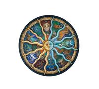 WOONEKY 500 pièces Puzzle Rond pour Adultes Thème Astrologie Éducatif et Coloré Puzzle Signe Zodiacal Jeu de Réflexion et Précis