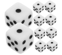 WOONEKY 50pièces Dés Blancs avec Points Noirs Lot de Dés Ronds Standard pour Jeux De Société Activités Fêtes Usage Éducatif