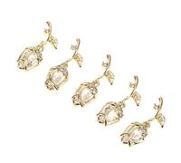 WOONEKY 5pièces Décorations Ongles Diy Roses Clous à Ongles Pierres Brillantes Bijoux De Manucure Ornements De Nail Art