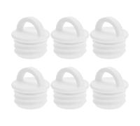 WOONEKY 6 Bouchons en Caoutchouc Blanc pour Seau à Serpillière, Étanchéité et Contrôle du Débit, Accessoires de Joint D'étanchéité pour Évier et Bac à Eau