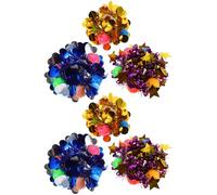 WOONEKY 6 pièces Cheerleading Hand Flowers With Bell Sequin Wristbands For Kindergarten Dance Holiday Celebrations And Stage Performances Round Star Heart Designs