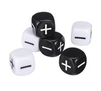 WOONEKY 6 pièces Dés Signe pour Dés de pour Jeux de Société et Fêtes Noir et Blanc