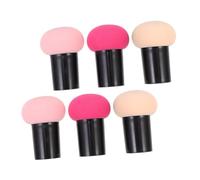 WOONEKY 6 pièces Éponge Maquillage Poudre Champignon Houppettes Fond Teint Multifonction Sèche et Humide Éponge Cosmétique Précision Visage et Yeux Tons Chair Rose