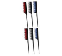 WOONEKY 6 Pièces peigne à queue pointue peignes de coupe de cheveux brosse peigne coiffante kit d'outils de coiffure hair charms hair toppers peignes en plastique peignes à pointe de queue