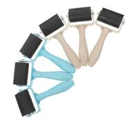 WOONEKY 6 pièces Rouleau en Caoutchouc pour Linogravure Outil de Gravure et Répartition d'encre Plastique pour Impression Artistique Blanc et Bleu