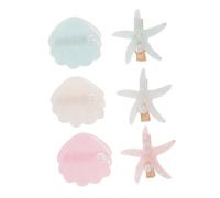 WOONEKY 6 Pièces Set de Pince à Cheveux Filles Design Coquillage et Étoile de Mer Accessoires de Cheveux pour Épingles Décoratives pour Filles pour Fêtes et