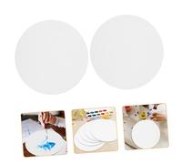 WOONEKY 6 Pièces Set de Toiles Rondes pour Peinture à Huile Panneaux Artistiques Toile Blanche Support Stable pour Dessin et Peinture DIY