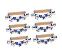 WOONEKY 6 pièces Tambourins à Main Semi Circulaires Portables Cloches à Secouer Ergonomiques Instrument de Percussion pour Éveil Musical et Fêtes