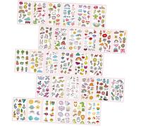 WOONEKY 60 feuilles Autocollants Temporaires de Corps Kawaii Décalques Amusants et Étanches pour Fêtes et Événements Stickers Colorés et Créatifs pour Décorations Personnalisées