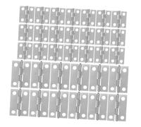 WOONEKY 60 pièces Lot de Charnières Miniatures Argentées Inoxydable pour Boîtes Charnières Micro pour Bijoux Projets DIY et Réparations à Domicile