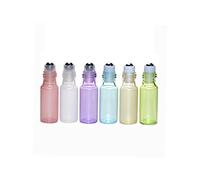 WOONEKY 6pièces Flacons Verre Pour Huiles Essentielles Lot Bouchons Dorés Vert Blanc Rose Profond