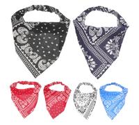 WOONEKY 6pièces Lot De Bandanas Élastiques Pour Cheveux Femme Et Fille Foulards Triangulaires à Motif Paisley Bandeaux Délicats Et Colorés Accessoires De Tête Élégants Pour Quotidien