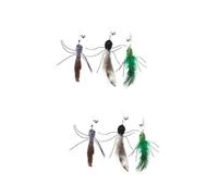 WOONEKY 6pièces Recharge Jouets à Plumer pour Accessoires De Remplacement Teaser Vert Gris Et Noir pour Éveiller Instinct De des