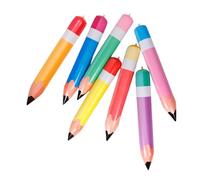 WOONEKY 7 Pièces Crayons Gonflables PVC Décorations Ludiques pour Rentrée Scolaire Anniversaires et Événements Ballons Forme de Crayon à Suspendre Jaune Rose Orange Bleu Vert Rouge