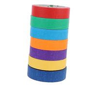 WOONEKY 7 rouleaux Rubans Adhésifs de Masquage Papier Crépon Adhésif Facile à Déchirer pour Décoration Arts et Marquage sur Tout Support