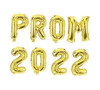 WOONEKY 8 Pièces Ballons Décoratifs Graduation avec Design Prom Doré Kit de Ballons Lettres pour Fête de Fin Dannée et Décoration de Classe