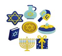 WOONEKY 8 Pièces Lot de Patchs Brodés Hanukkah Étoiles de David Appliques Thermocollantes pour Vêtements Jeans Vestes Sacs à Dos et Chapeaux Décorations Festives Durables et Résistantes