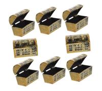 WOONEKY 8 pièces Mini Coffres Au Trésor Vintage pour Fête Décor Pirate Rétro Légers et Compacts Cadeaux et Centre de Table Lot