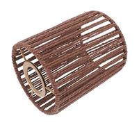 WOONEKY Abat-jour Cylindrique Tressé la Main en Corde de Papier Café 12x15 Cm pour Lampe E27, Abat-jour Suspendu Léger et Compatible Cuisine, Chambre et Salon
