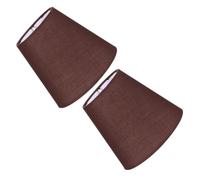 WOONEKY Abat-jours de Rechange Simple et Délicat, Résistant Lot de 2 en Tissu Café Support à Vis E14 pour Lampe de Table ou Lampadaire