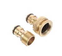 WOONEKY Adaptateur de Robinet en Cuivre 1/2 à 3/4 Pouce, Raccord Rapide | Jaune, Étanchéité Fiable et Grosse Dureté, pour Machines à Laver Portables et Branchement Simple