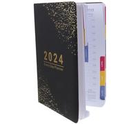 WOONEKY Agenda 2024 En Anglais Carnet De Planification Quotidien 365 Jours Organiseur Portable Pour Bureau Et Usage Quotidien Planificateur Mensuel Et Cahier De Notes Pratique