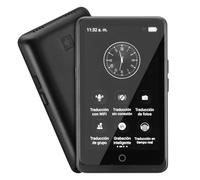 WOONEKY Appareil de Traduction Linguistique Intelligent Noir Synchronisation Partageable et Traduction en Temps Réel, Capacité 1500mah, pour Réunions et Affaires