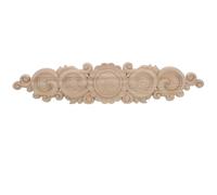 WOONEKY Applique en Bois Sculpté 37X85 CM Autocollant à Peindre Soi-Même Décoration Murale pour Meuble et Porte Motif Floral Sculpté Accessoire Décoratif Artisanal pour Intérieur