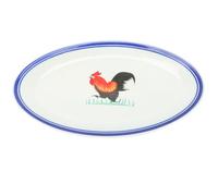 WOONEKY Assiette Émaillée Vintage Coq pour Service de Poisson Cuisine