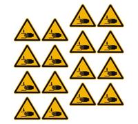 WOONEKY Autocollant d'avertissement mains et doigts 16PCS - Étiquette de sécurité auto-adhésive en vinyle pour machines de travail - Signalisation haute visibilité pour usines en