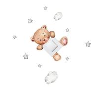 WOONEKY Autocollants Muraux Pour Interrupteur Ours Stickers Décoratifs Diy Étiquettes Lumineuses Pour Chambre