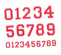 WOONEKY Autocollants Numérotés Pour Vêtements Football Lot De 20 Sets De Pièces Rouge Chiffres 0 à 9 Autocollants Diy Adhésifs Pour T-shirts Sportifs Et Paquet Décoratif Et Réparation