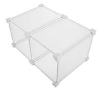 WOONEKY Bac de Rangement Compartimenté pour Congélateur 2 Cases 19x36x24 Cm en Plastique Robuste Blanc, Séparateurs D'étagères Réfrigérateur pour Organisation et Stockage Pratique