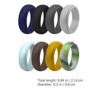WOONEKY Bague En Silicone Sport Homme 12 Taille 8 Couleurs Anneau Souple Imperméable Extérieur Entraînement Vélo Natation