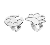 WOONEKY Bague Pour Nail Art 2pcs Réglable Support Pour Vernis à Ongles 5 Puits Mini Pour Manucure Femmes Hommes
