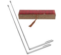 WOONEKY Baguettes de Sourcier en Acier Inoxydable 1 Paire, Baguettes Divinatoires en L Rétractables, Outils de Mesure pour Détection D'eau et Trésors, Utilisation Feng Shui