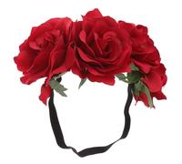 WOONEKY Bandeau Cheveux Fleur Rouge Style Couronne Sapin et Baie pour Femmes Accessoire Décoratif pour Fêtes Mariages et Festivals