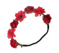 WOONEKY Bandeau Élégant Avec Roses Rouges Et Guirlande Pour Photographie De De Mode De Fête De Mariage