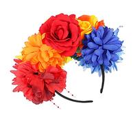 WOONEKY Bandeau Fleurs Couronne Bandeau Guirlande Cheveux Accessoires Floraux Arc-ciel Femmes