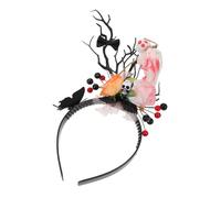 WOONEKY Bandeau Floral Halloween avec Branches Arbre et Couronne Mexicaine Accessoire de Fête Cosplay Antlers Fantôme Crâne pour Costume Jour des Morts