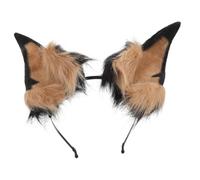 WOONEKY Bandeau Oreilles de Chien Doberman Fausse Fourrure Réaliste Accessoire Cosplay et Ajustable pour Femme Confortable pour Fêtes et Halloween