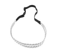 WOONEKY Bandeau Tressé Élastique Pour Cheveux Argenté Taille Ajustable Bandeaux Fins Pour Femmes Et Adolescentes Coiffure Décontractée