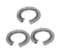 WOONEKY Bandeaux Flexibles 3Pcs pour Cheveux Peigne à Ressort Circulaire Accessoires de Coiffure Doux Peigne Réglable pour Activités