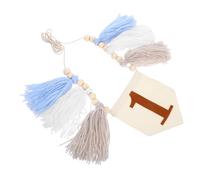 WOONEKY Bannière Chaise Haute Anniversaire An Boho avec Tassels Laine et Perles Bois Décoration Fête Intérieur Extérieur