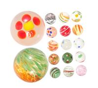 WOONEKY Billes De Verre Colorées Décoratives pour Aquarium Garçon Et Filles, Lot de 20 Pièces, Verre Massif, Multicolores, Perles Décoratives pour Compositions, Usage Jardin Et Jeux Créatifs